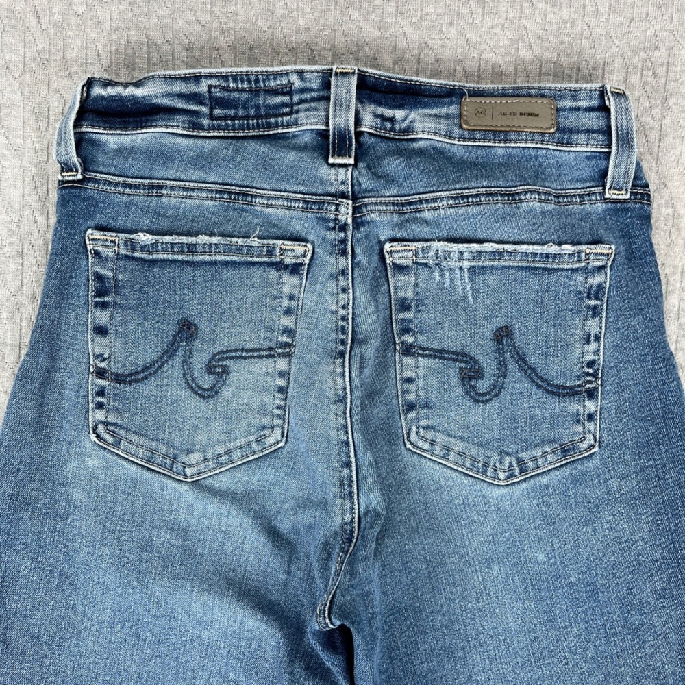 AG Adriano Goldschmied Bootcut Jeans Women 26/25X26 Blue Raw Hem High Rise - Picture 13 of 16